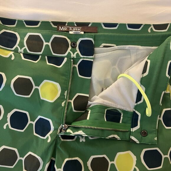 Mr. Turk Men’s Honolulu Board Shorts Sunglasses Print Abstract 6.5” Green 32 - Picture 4 of 9